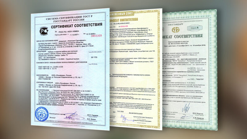 Виды сертификатов соответствия продукции